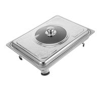 NOLITOY Plateau Buffet Rectangulaire Inoxydable avec Couvercle Bac de Présentation Alimentaire pour Service de Buffet Self-service Mariages et Événements