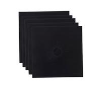 NOLITOY Protège-cuisinière à Gaz Noir 5pcs en Tissu Enduit Réutilisable, Facile à Nettoyer, Compatible Lave-vaisselle, Couvercles de Brûleurs Pratiques Cuisine