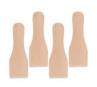 NOLITOY Spatule en Bois de Hêtre 4 Pièces, Racloir à Gâteau et Beurre, Ustensile Cuisine Facile à Nettoyer, pour Pâtisserie et Barbecue