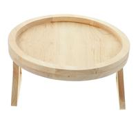NOLITOY Table D'accoudoir de Canapé Plateau à Goûter Pliable Rond en Bois, à Clipser, Pliable, Stable et Portable, Maison Collations Canapé