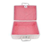 NOLITOY Valise Grosse Rangement de Rotin Tissée Rétro Synthétique la en Main Blanc Doublure en Polyester et Capacité Organisation Couleur Aléatoire pour Maison