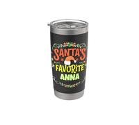 Nom Anna personnalisé Anna de Noël préféré du Père Noël Gobelet isotherme en acier inoxydable double paroi