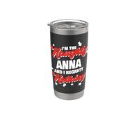 Nom d'Anna avec inscription humoristique et inscription « Naughty Anna » Gobelet isotherme en acier inoxydable double paroi