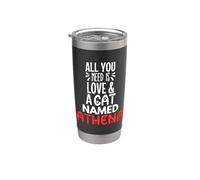 Nom de chat Athena Design - All You Need is Love! Gobelet isotherme en acier inoxydable double paroi