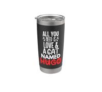 Nom de chat Hugo Design - All You Need is Love! Gobelet isotherme en acier inoxydable double paroi