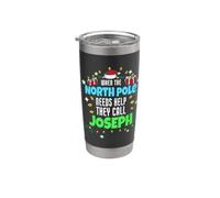 Nom de Joseph de Noël au Pôle Nord Gobelet isotherme en acier inoxydable double paroi