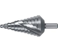 Nom : Foret étagé RUKO HSS à spirale cannelée avec rectifié en croix Ø 6 - 38 mm - 101053/RUKO
