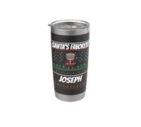 Nom Joseph de Noël amusant préféré du Père Noël Gobelet isotherme en acier inoxydable double paroi
