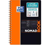 Nomadbook Cahier Spirale Étudiant 17,6x25 Cm, 160 Pages Petits Carreaux 5x5, Polypro Avec Chemise Intégrée