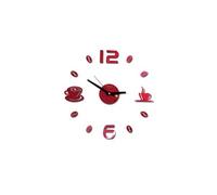 Nombres 3D Diy Romain Mur Acrylique Miroir Autocollant Horloge Décoration Intérieure Stickers Mural Rouge PL615