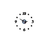 Nombres 3D Diy Romain Mur Acrylique Miroir Autocollant Horloge Décoration Intérieure Stickers Mural Noir PL604 Noir G