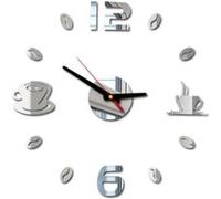 Nombres 3D Diy Romain Mur Acrylique Miroir Autocollant Horloge Décoration Intérieure Stickers Mural Argent PL617