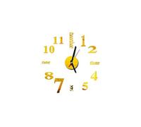 Nombres 3D Diy Romain Mur Acrylique Miroir Autocollant Horloge Décoration Intérieure Stickers Mural Or PL626 G