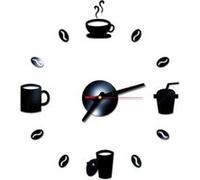 Nombres 3D Diy Romain Mur Acrylique Miroir Autocollant Horloge Décoration Intérieure Stickers Mural Noir PL596 Noir G