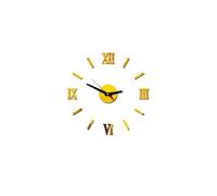 Nombres 3D Diy Romain Mur Acrylique Miroir Autocollant Horloge Décoration Intérieure Stickers Mural Or PL614 G