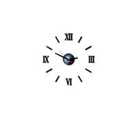 Nombres 3D Diy Romain Mur Acrylique Miroir Autocollant Horloge Décoration Intérieure Stickers Mural Noir PL612