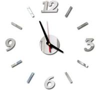Nombres 3D Diy Romain Mur Acrylique Miroir Autocollant Horloge Décoration Intérieure Stickers Mural Argent PL610 Argent G