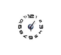 Nombres 3D Diy Romain Mur Acrylique Miroir Autocollant Horloge Décoration Intérieure Stickers Mural Noir PL640 Noir G