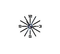 Nombres 3D Diy Romain Mur Acrylique Miroir Autocollant Horloge Décoration Intérieure Stickers Mural Noir PL648 Noir G