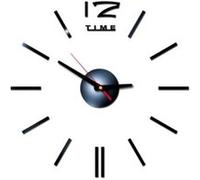 Nombres 3D Diy Romain Mur Acrylique Miroir Autocollant Horloge Décoration Intérieure Stickers Mural Noir PL632