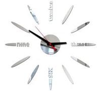 Nombres 3D Diy Romain Mur Acrylique Miroir Autocollant Horloge Décoration Intérieure Stickers Mural Argent PL653 Argent G