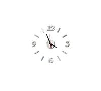 Nombres 3D Diy Romain Mur Acrylique Miroir Autocollant Horloge Décoration Intérieure Stickers Mural Argent PL610