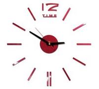 Nombres 3D Diy Romain Mur Acrylique Miroir Autocollant Horloge Décoration Intérieure Stickers Mural Rouge PL631 Rouge G
