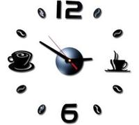 Nombres 3D Diy Romain Mur Acrylique Miroir Autocollant Horloge Décoration Intérieure Stickers Mural Noir PL616