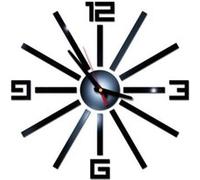 Nombres 3D Diy Romain Mur Acrylique Miroir Autocollant Horloge Décoration Intérieure Stickers Mural Noir PL648 Noir G
