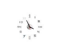 Nombres 3D Diy Romain Mur Acrylique Miroir Autocollant Horloge Décoration Intérieure Stickers Mural Argent PL629 Argent G