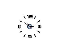 Nombres 3D Diy Romain Mur Acrylique Miroir Autocollant Horloge Décoration Intérieure Stickers Mural Noir PL644 Noir G