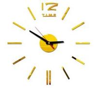 Nombres 3D Diy Romain Mur Acrylique Miroir Autocollant Horloge Décoration Intérieure Stickers Mural Or PL634 G