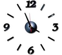 Nombres 3D Diy Romain Mur Acrylique Miroir Autocollant Horloge Décoration Intérieure Stickers Mural Noir PL608 Noir G
