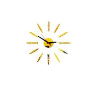 Nombres 3D Diy Romain Mur Acrylique Miroir Autocollant Horloge Décoration Intérieure Stickers Mural Or PL654