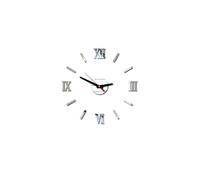 Nombres 3D Diy Romain Mur Acrylique Miroir Autocollant Horloge Décoration Intérieure Stickers Mural Argent PL613