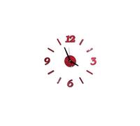 Nombres 3D Diy Romain Mur Acrylique Miroir Autocollant Horloge Décoration Intérieure Stickers Mural Rouge PL607