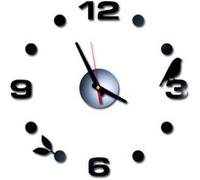 Nombres 3D Diy Romain Mur Acrylique Miroir Autocollant Horloge Décoration Intérieure Stickers Mural Noir PL620