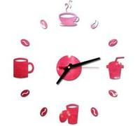 Nombres 3D Diy Romain Mur Acrylique Miroir Autocollant Horloge Décoration Intérieure Stickers Mural Rouge PL595