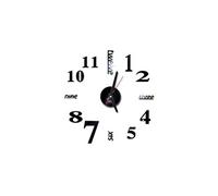 Nombres 3D Diy Romain Mur Acrylique Miroir Autocollant Horloge Décoration Intérieure Stickers Mural Noir PL624