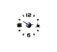Nombres 3D Diy Romain Mur Acrylique Miroir Autocollant Horloge Décoration Intérieure Stickers Mural Noir PL616