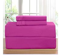 nominale de # 1 Best Seller Luxueux Ensemble de draps de lit sur Amazon. élégant Comfortâ ® 1500 fils Rides, Fade et résistant aux taches de 4 pièces Drap de lit, poche profonde, hypoallergénique - Tous les Taille et couleurs, Microfibre, rose, Entier