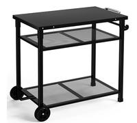 Nomiou Chariot de Barbecue Métal 3 Niveaux pour Plancha Extérieur - Table de Grill Imperméable - Desserte de Service - 85 x 51 cm