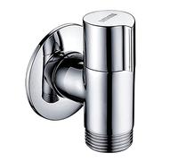 nomona Vanne d'appareil avec clapet anti-retour pour machines à laver, robinet d'angle en laiton massif pour lave-vaisselle, raccord d'eau mâle G1/2" vers mâle G3/4" (chromé)