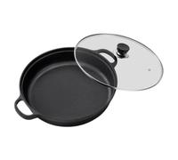 Non Stick Frying Pans | Induction Round Cast Iron Griddle Pan With Clear Li | Non Stick Frying Pans | Induction Round Cast Iron Griddle Pan With Clear Lid | Heat-Insulating Handle Cookware Skillet,