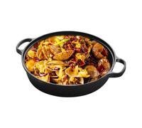 Non Stick Frying Pans | Induction Round Cast Iron Griddle Pan With Clear Li | Non Stick Frying Pans | Induction Round Cast Iron Griddle Pan With Clear Lid | Heat-Insulating Handle Cookware Skillet,