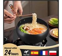 Non-stick Pan Chinese Flat Bottom Frying Pan Without Coating Deep Iron Pot With Wooden Pot Lid 24/28cm Chinese Wok Induction Cooker Gas 28cm