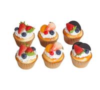 NONDK 1 Ensemble/6 PCS Gâteau Artificiel Faux Simulation Réaliste Cupcake Pain Dessert Décoration Accessoires D'Affichage Accessoires de Fête