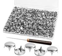 NONDK 1000 Clous Ronds en Forme de Dôme de 12 mm pour Vêtements, Clous Argentés, Pointes Punk pour Vêtements, Cuir, Chaussures