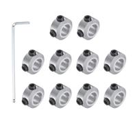 NONDK Collier d'arbre Couleur argent Verrou 6mm | Anneau de verrouillage en aluminium argenté, intérieur 6 mm, extérieur 12 mm, avec outil hexagonal et durabilité conçue.
