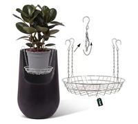 NONDK Soucoupe de pot de plante ProfondeurPersonnalisable Supports Argent | Insert métallique argenté personnalisable en profondeur, convient à des pots profonds, assure ventilation et drainage.